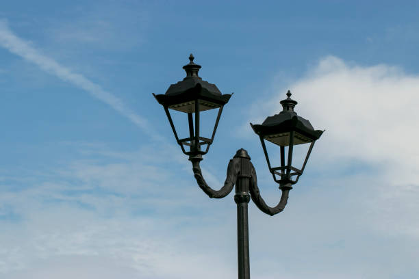 istock Stylized lantern with two shades in a city park. 1222074670