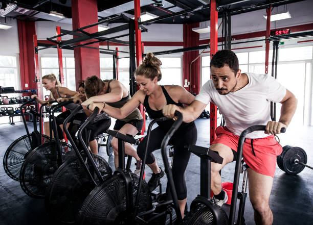 istock Athletes training in a gym gym 1222074779