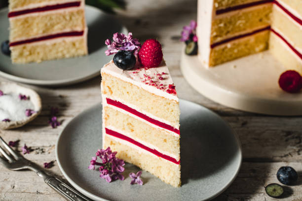 istock Tasty fancy fruit and flower cake 1222076312