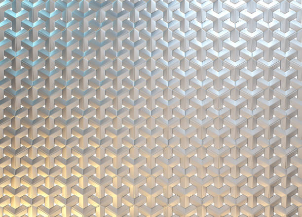 Cross Shape Abstract 3D Background or Facade of Modern Architecture Building