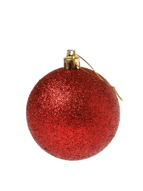 istock Red frosted Christmas bauble 1222078302