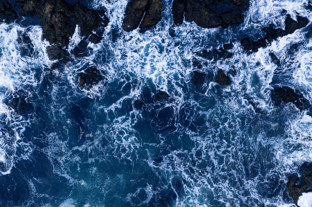 istock Top down view of giant ocean waves 1222079141