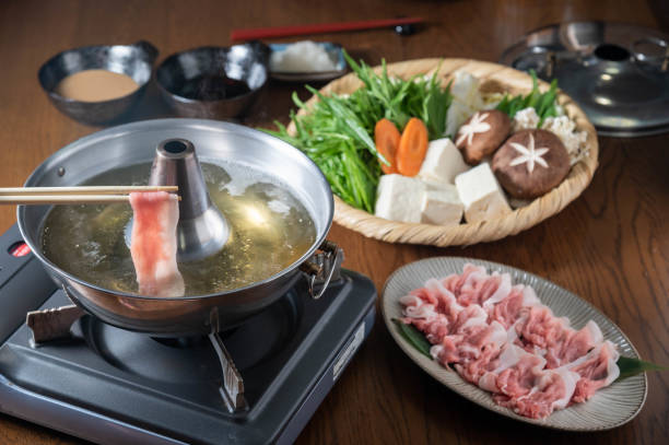istock japanese pork shabu shabu, hot pot 1222079839