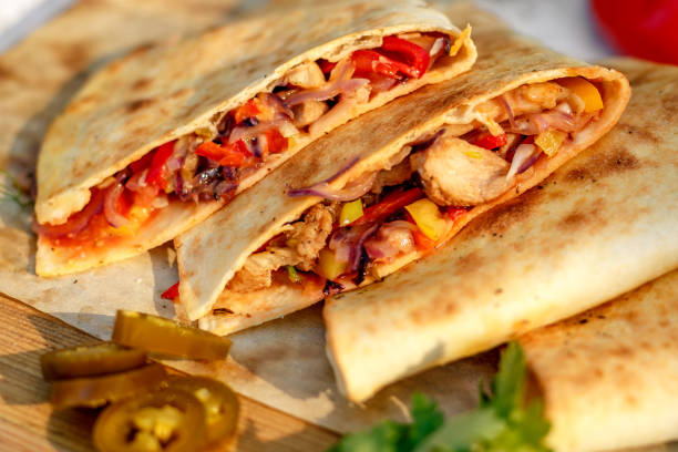 istock quesadilla with greens and jalapenos 1222082401