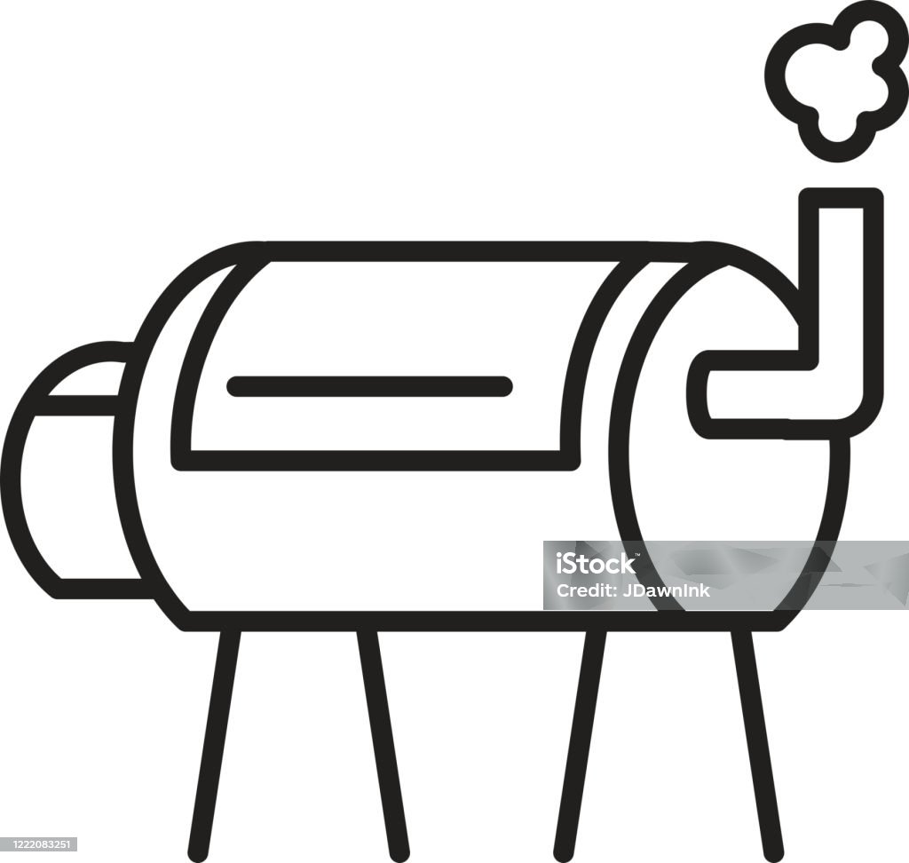 Smoke Cook Vector Cooking Method Or Recipe Smoker Stock Illustration - Download Image Now ...