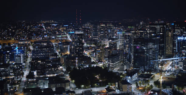 istock Aerial View of the Seattle Skyline at Night 1222087254