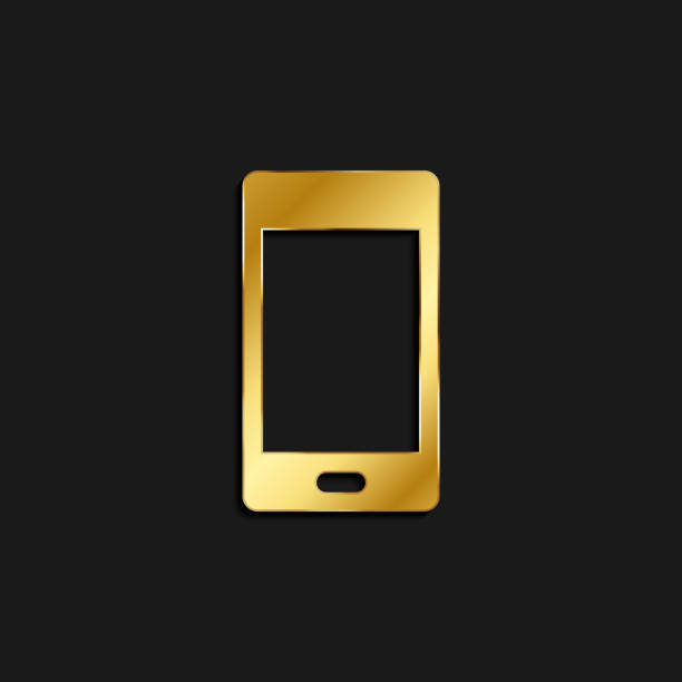 istock mobile gold icon. Vector illustration of golden style 1222087975