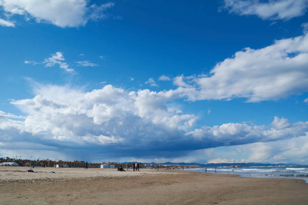 istock The deserted beach on a cold winter day 1222090544