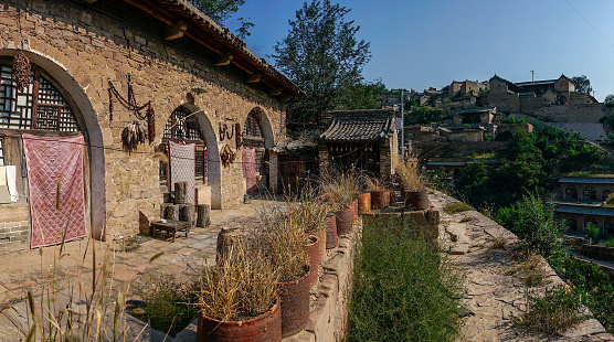 Qikou, China -September 6, 2019:Qikou ancient town-Lin county,Shanxi Province,China, Qikou ancient town is a famous historical and cultural town in China and a national key cultural relic protection unit. It and the surrounding villages were announced by the world cultural heritage foundation as \