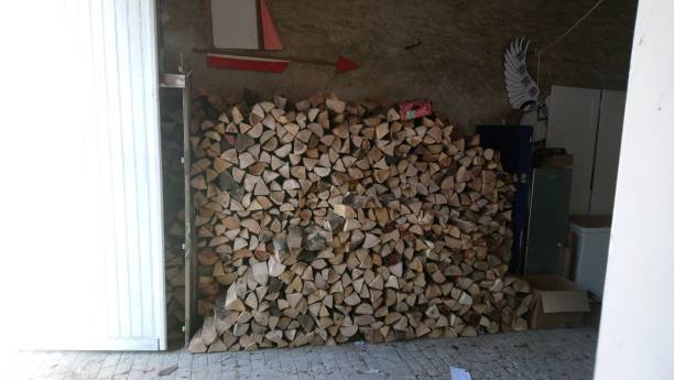 istock pile of wood in a garage 1222093595