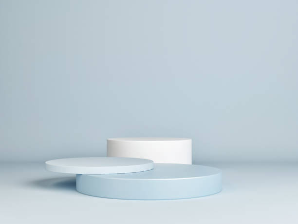 istock Mock up podium for product presentation, blue background 1222095952