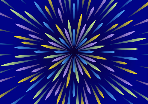 Abstract background of colored radial lines