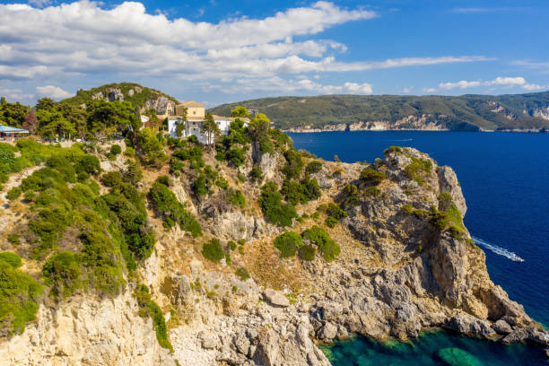 istock Beautiful mediterranean aerial landscape in Greece 1222098221