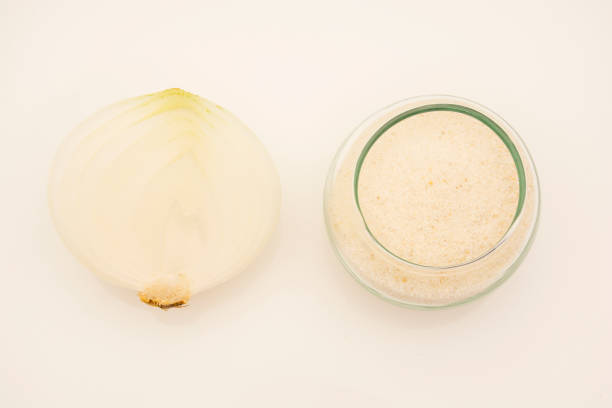 istock Fresh and natural ground white onion or onion powder. 1222098843