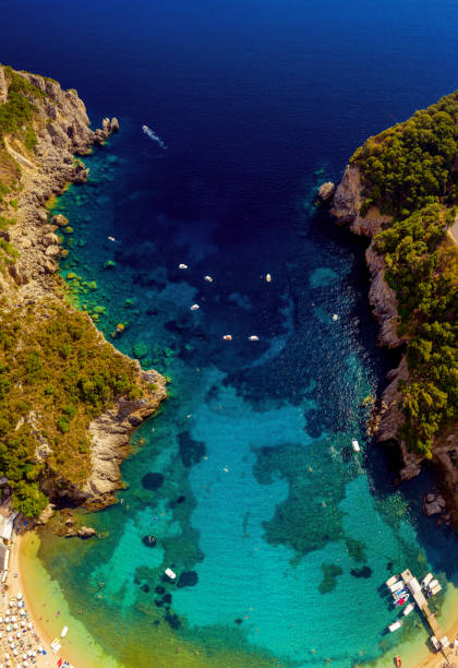 istock Beautiful lagoon beach in Greece, Corfu 1222101149
