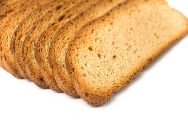 Close-up of toasted bread slices creating a delicious stack, ready for breakfast