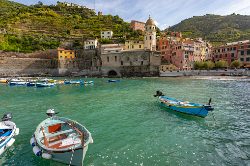 Small Boat in the Harbour at Vernazza, Cinque Terre, Italy