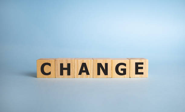 istock change word concept on blue background, strategy sign 1222106260