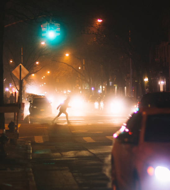 istock Man Walking down empty Street in New York city 1222108716