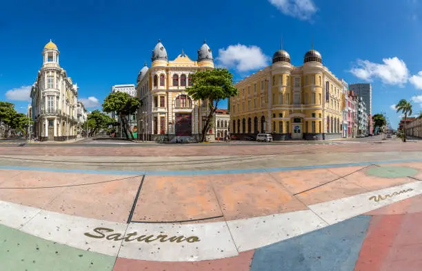 The historic architecture of Recife in Pernambuco, Brazil.