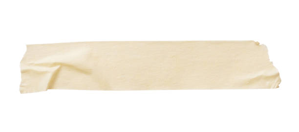 istock Yellow adhesive paper tape isolated on white background 1222114098