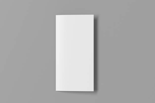 istock Blank square leaflet cover. Bi-fold or half-fold brochure isolated with clipping path. 1222116179