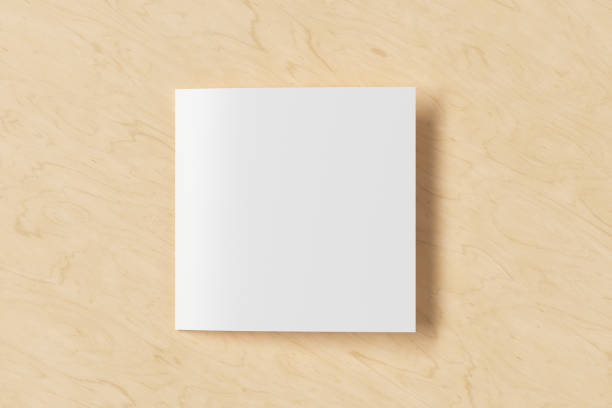 istock Blank square pages leaflet cover. Bi-fold or half-fold brochure isolated with clipping path. 1222116211