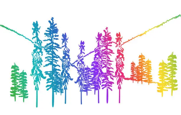 Vector illustration of Alpine Spruce Rainbow