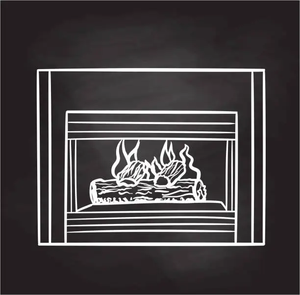 Vector illustration of Fireplace Chalkboard