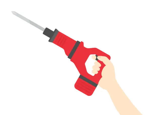 Vector illustration of electric screwdriver