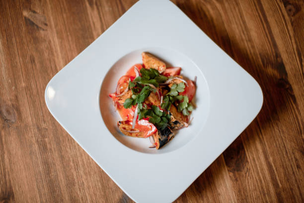 istock shrimp salad with avocado. top view 1222126871