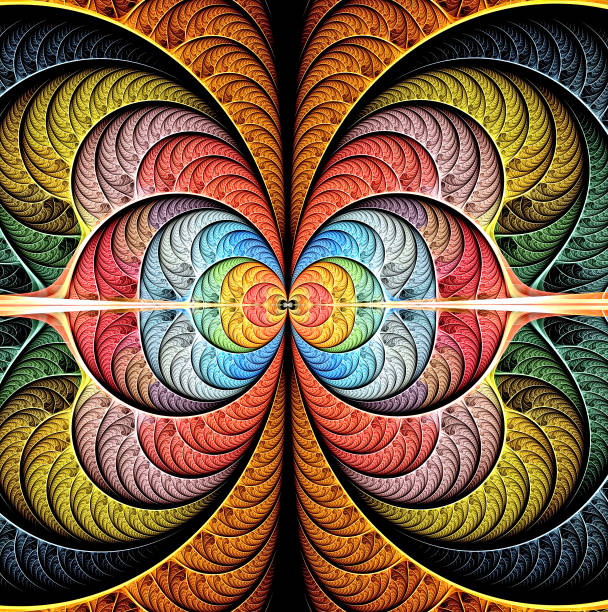 istock bright multi-color abstract fractal background of circles and geometric elements. Beautiful abstract fractal to highlight individual groups of objects. 1222133651