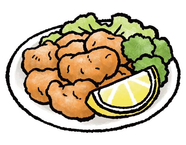 ilustrações de stock, clip art, desenhos animados e ícones de fried chicken - asia cooked food gourmet