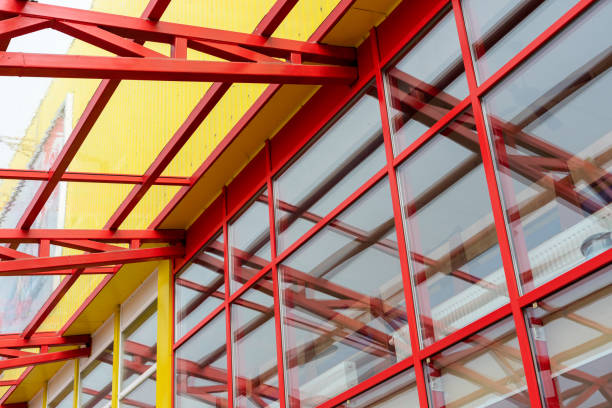 istock red metal construction holds a transparent roof 1222140043