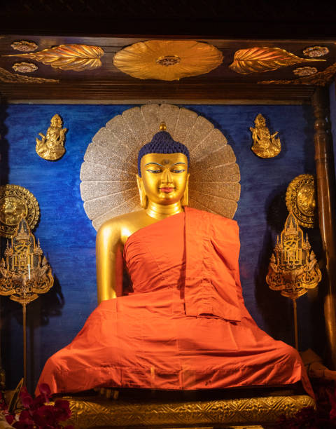 istock Budhha golden statue isolated in details 1222141957