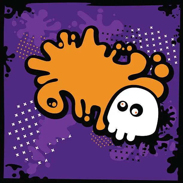 Vector illustration of Halloween skull