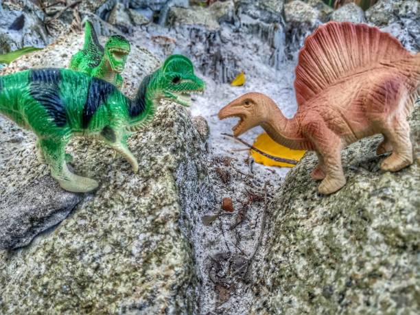 istock Dinosaur fight in the forest 1222144362