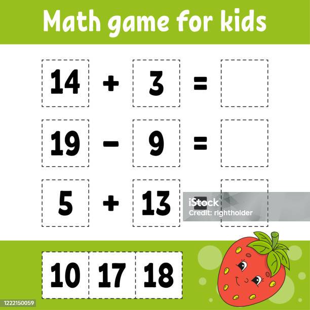 Kids Math Q Math Game For Kids Education Developing Worksheet Activity Page With ...