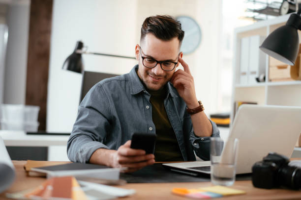 istock Young businessman working on lap top. 1222151218