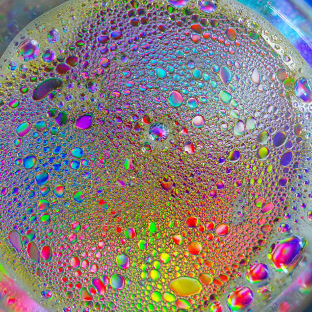 water and oil on a multicolored background