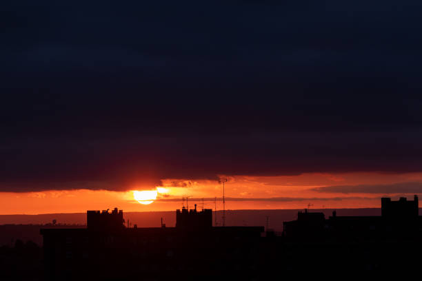 istock Dawn View over housing in Madrid with Dramatic Sky 1222152740