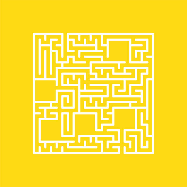 istock Abstact labyrinth. Game for kids. Puzzle for children. Maze conundrum. Find the right path. Color vector illustration. 1222153497