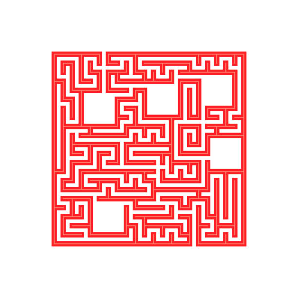 istock Abstact labyrinth. Game for kids. Puzzle for children. Maze conundrum. Find the right path. Color vector illustration. 1222155841