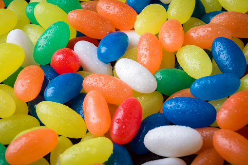 Coloured oval candies