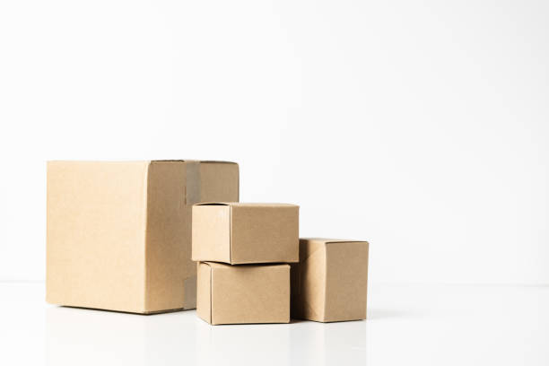 istock Group of cardboard box isolated on white background with clipping path. 1222156095