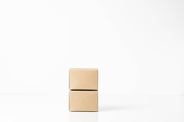 istock Group of cardboard box isolated on white background with clipping path. 1222156715
