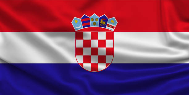 istock Waving flag. Silk texture. 3d Illustration. 1222159896