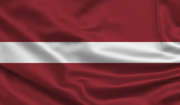 machając flagą. jedwabna konsystencja. ilustracja 3d. - latvia flag zdjęcia i obrazy z banku zdjęć