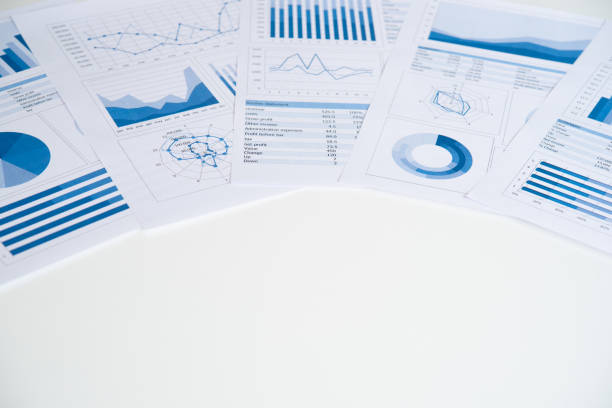 istock Business graphs and charts report 1222160379