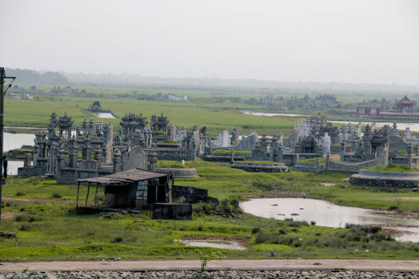 Chinese public cemetery beside the sea in Hue, Vietnam